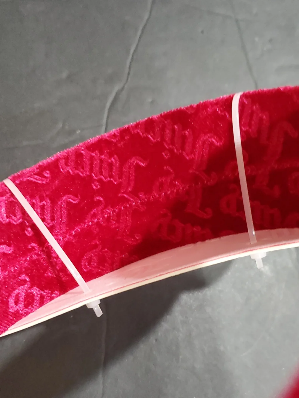Juicy Couture fuchsia raspberry soft plush velvet look Juicy embossed headband